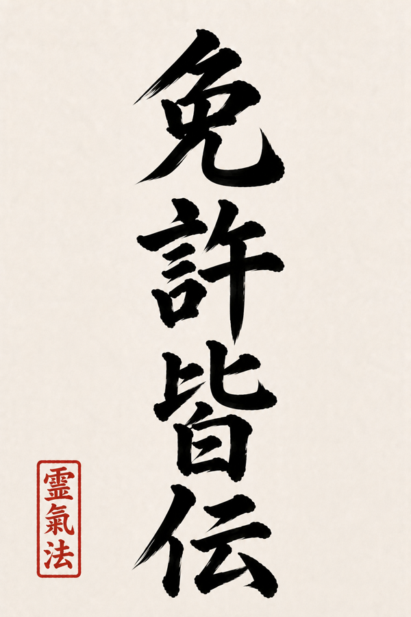 Transmission complète reconnue 免許皆伝 Menkyo Kaiden